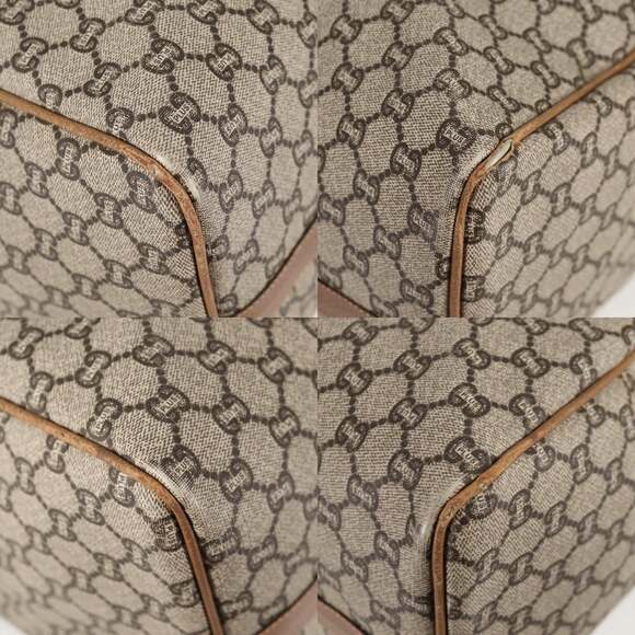 GUCCI GG Plus Supreme Boston Bag Pvc Beige Gold - Picture 10 of 13